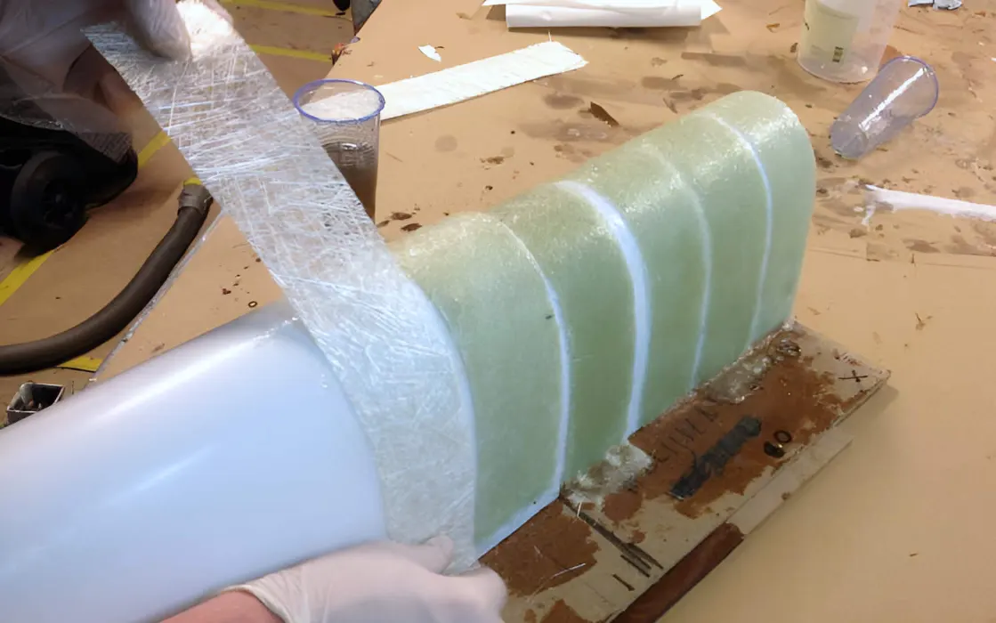 Glass fiber layup